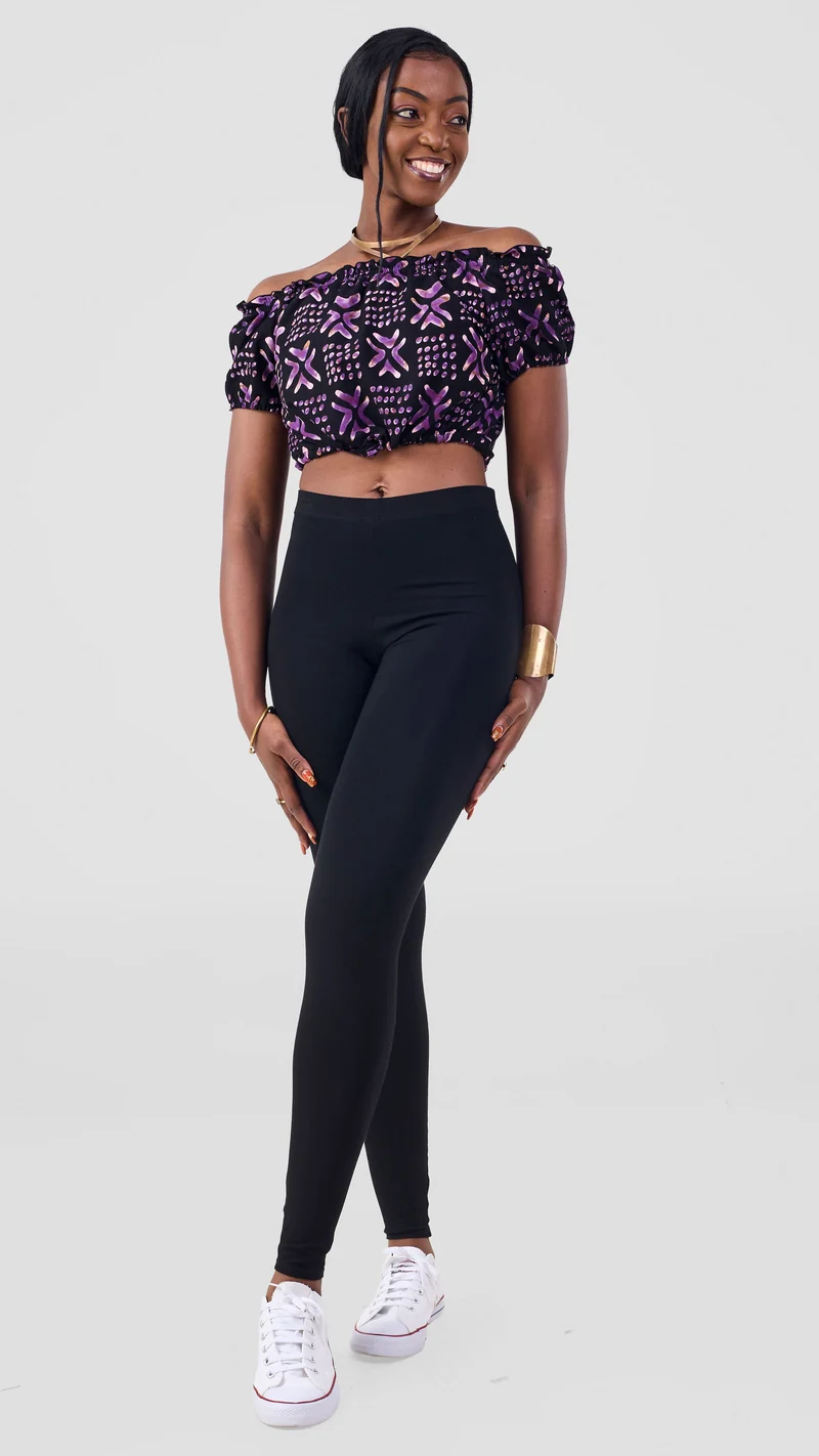 Safari Tafari Off Shoulder Crop Top - Laka Print