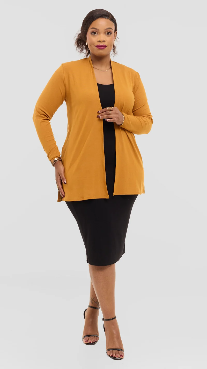 Vivo Basic Leila Short Waterfall in Jersey - Dark Mustard