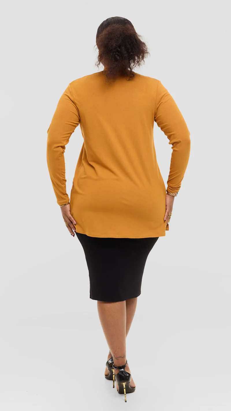 Vivo Basic Leila Short Waterfall in Jersey - Dark Mustard