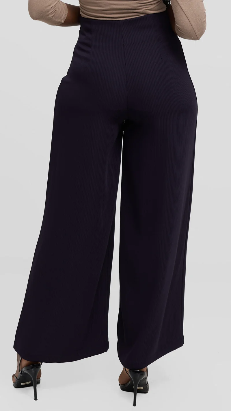 Vivo Tatili Pinstripe Pants in Medium Crepe - Dark Purple