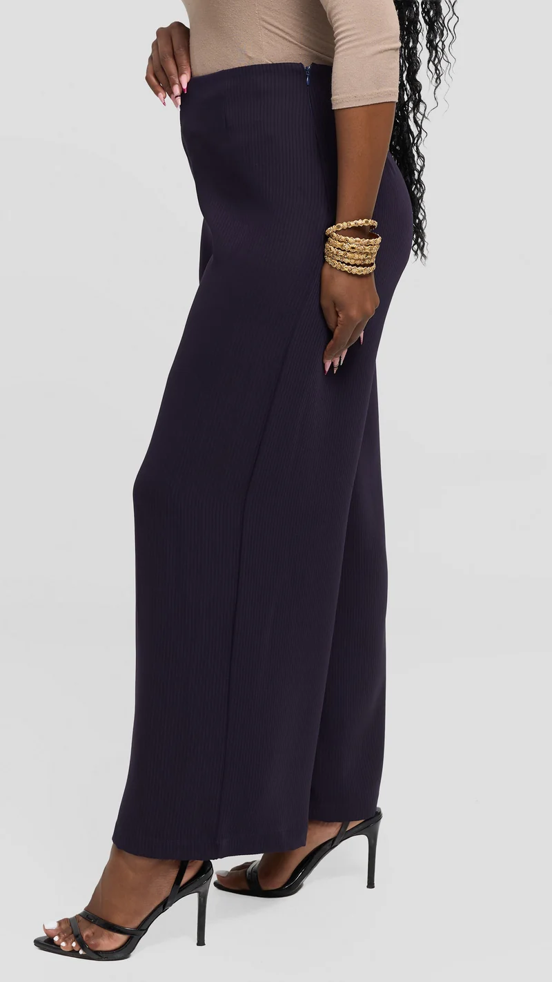 Vivo Tatili Pinstripe Pants in Medium Crepe - Dark Purple