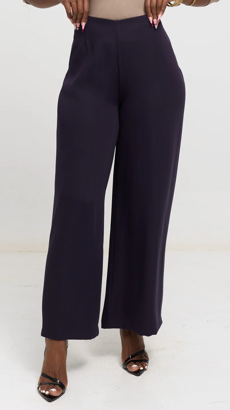 Vivo Tatili Pinstripe Pants in Medium Crepe - Dark Purple