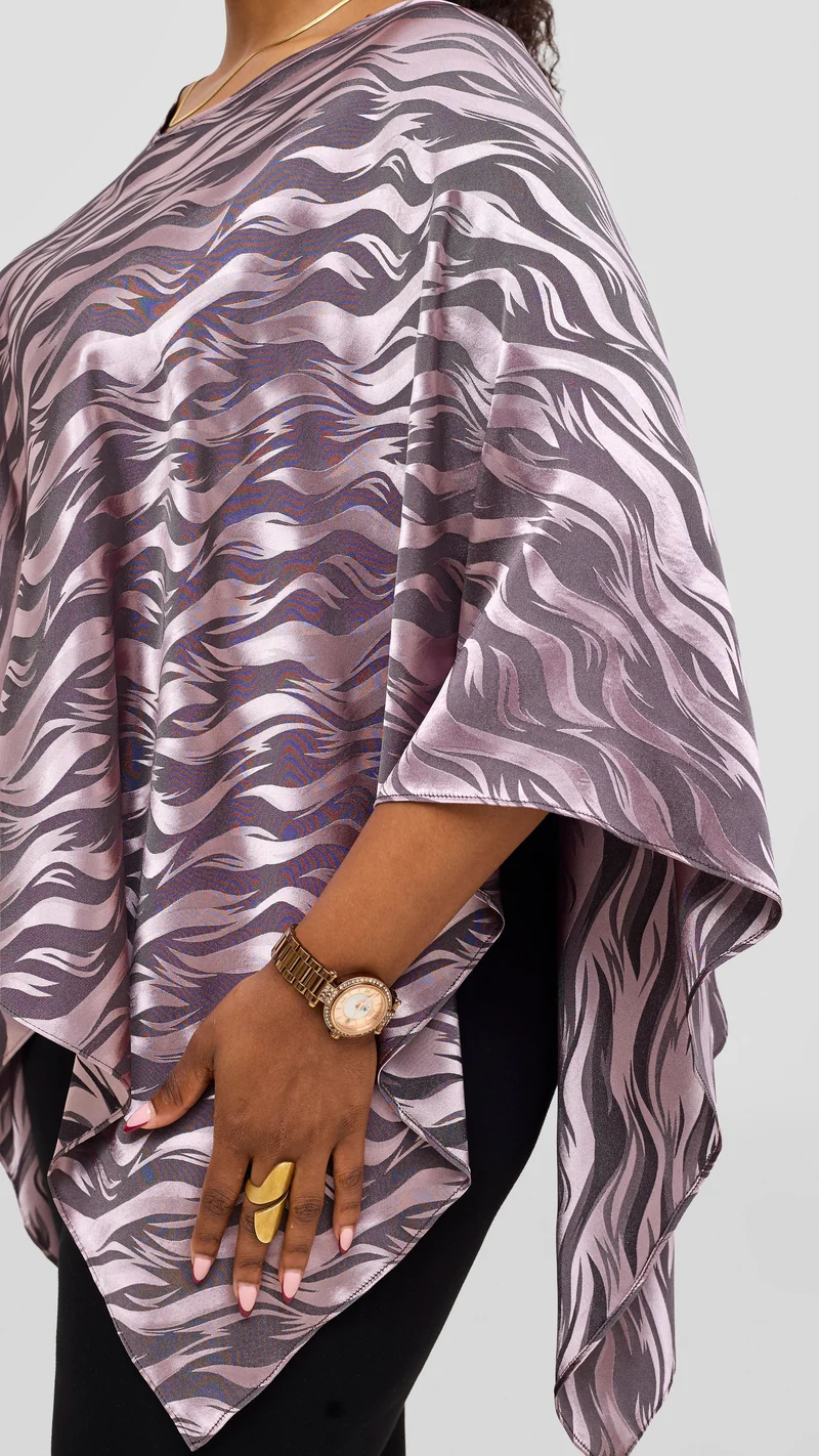 Vivo Liora Multiway Top in Satin - Taupe Textured Print