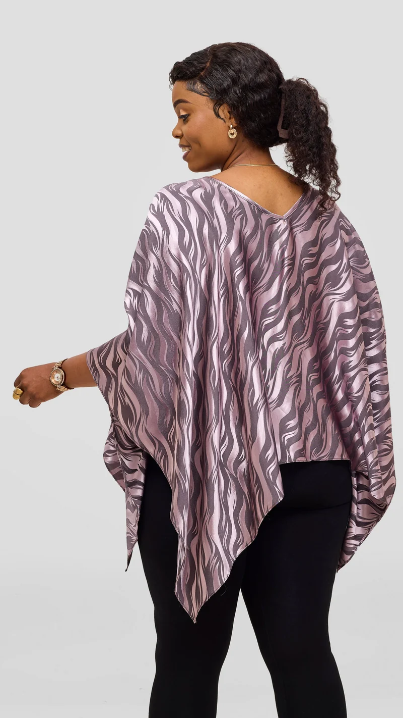 Vivo Liora Multiway Top in Satin - Taupe Textured Print