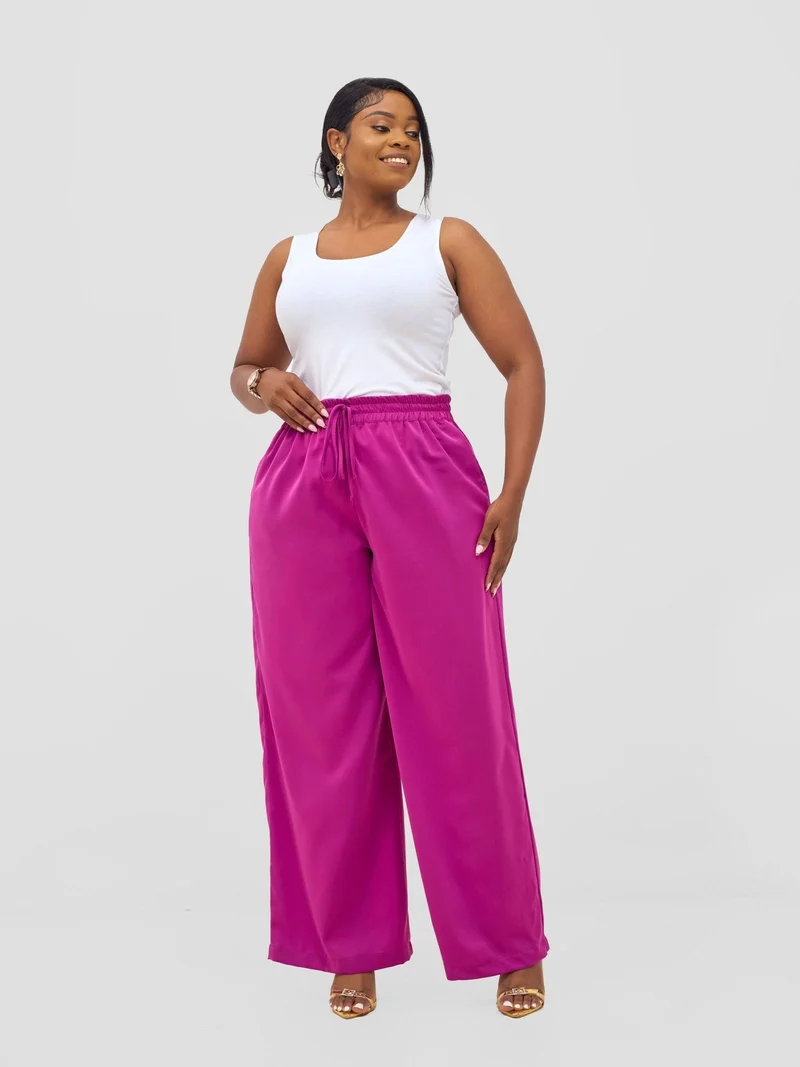 Vivo Ayah Drawstring Pants - Purple