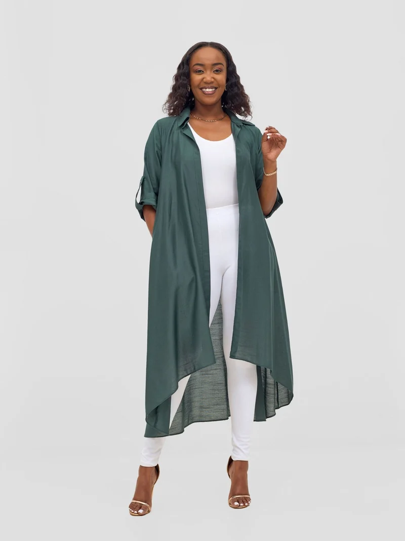 Vivo Ava 3/4 Sleeve Kimono - Dark Green
