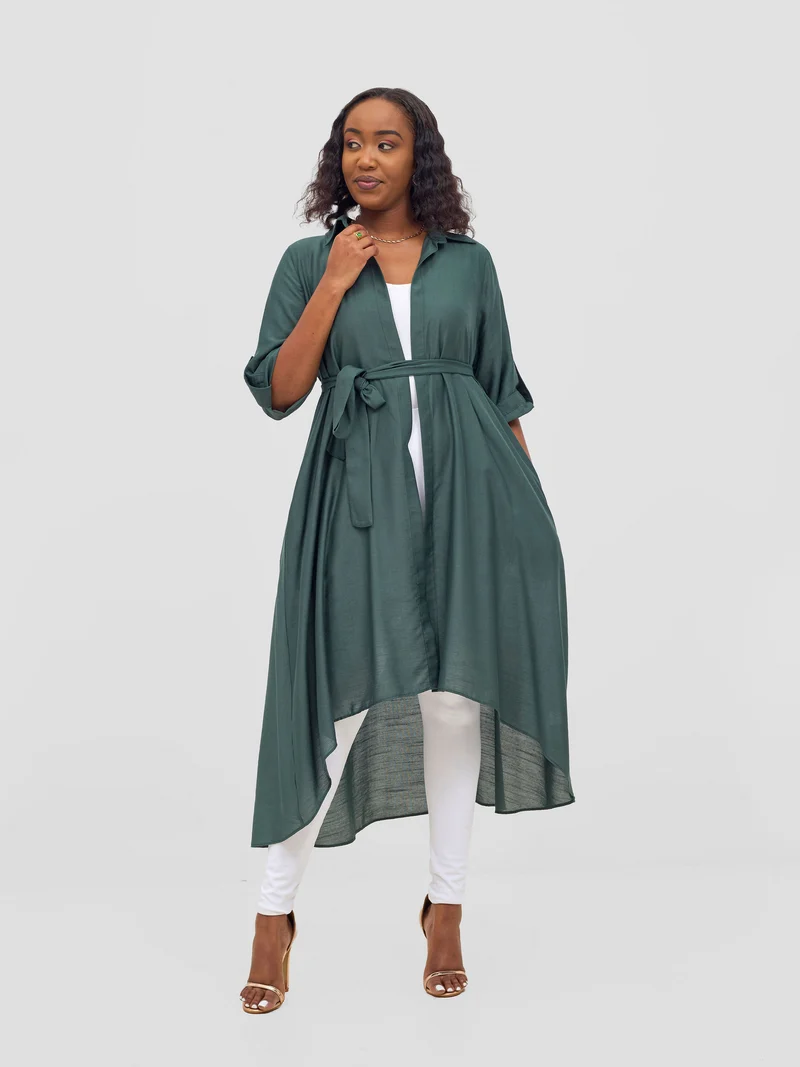 Vivo Ava 3/4 Sleeve Kimono - Dark Green