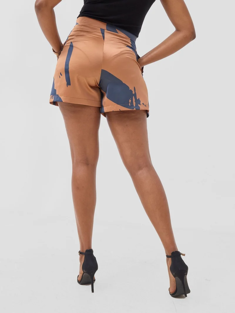 Vivo Beali Shorts - Tan / Navy Lea Print