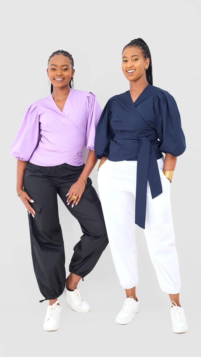 Safari Naledi Wrap Top - Navy