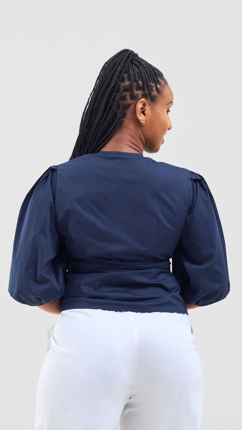 Safari Naledi Wrap Top - Navy