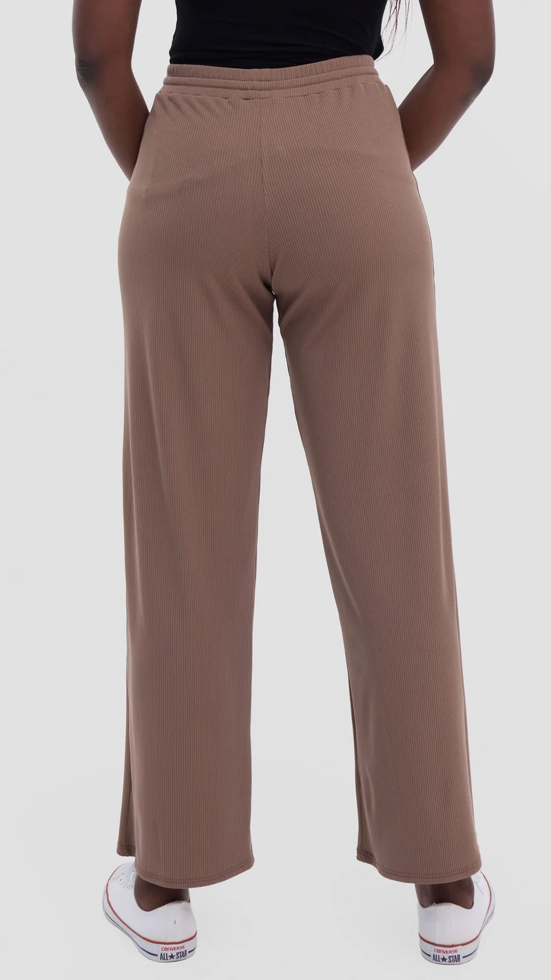 Vivo Studio Lounge Pants in Rib - Dark Taupe