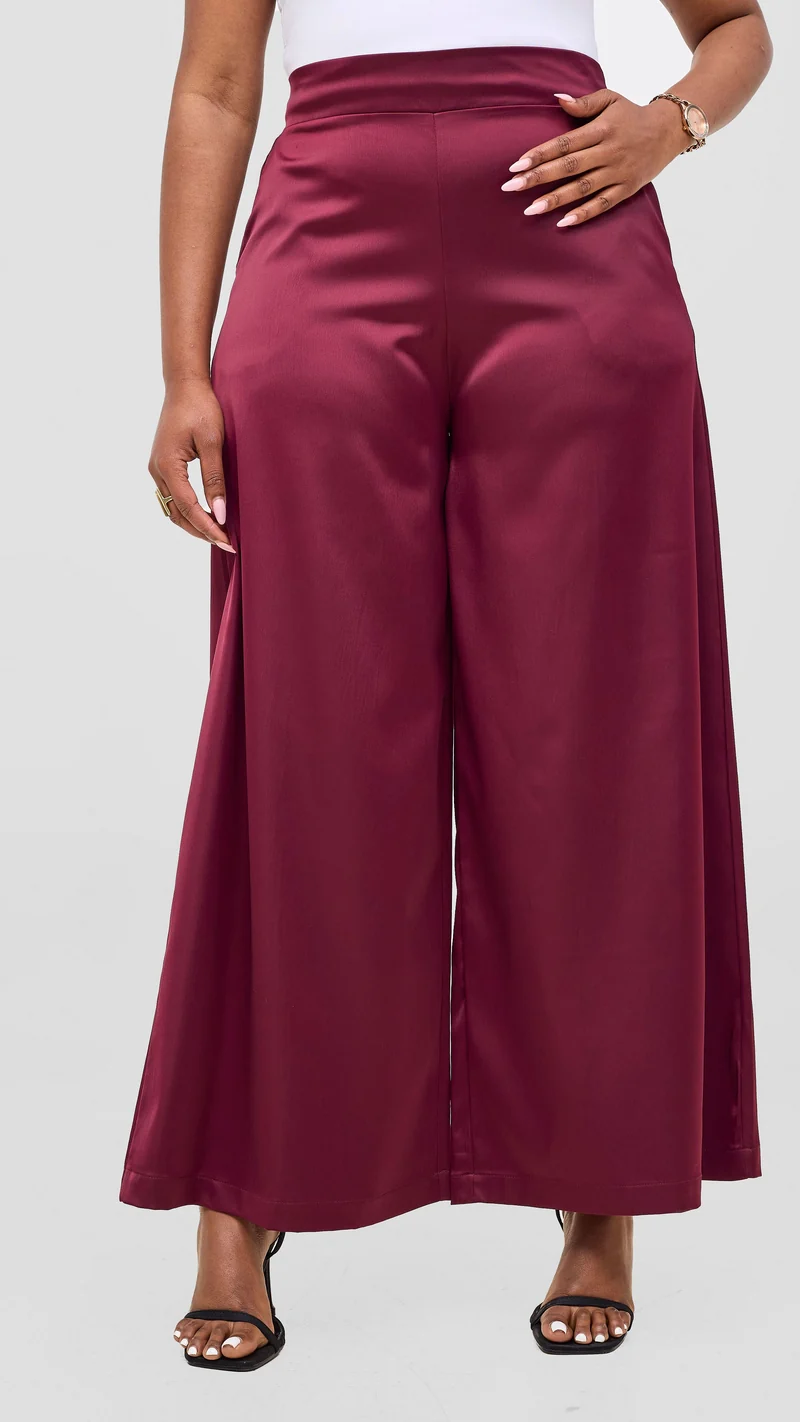 Vivo Iyana Wide Leg Pants - Maroon