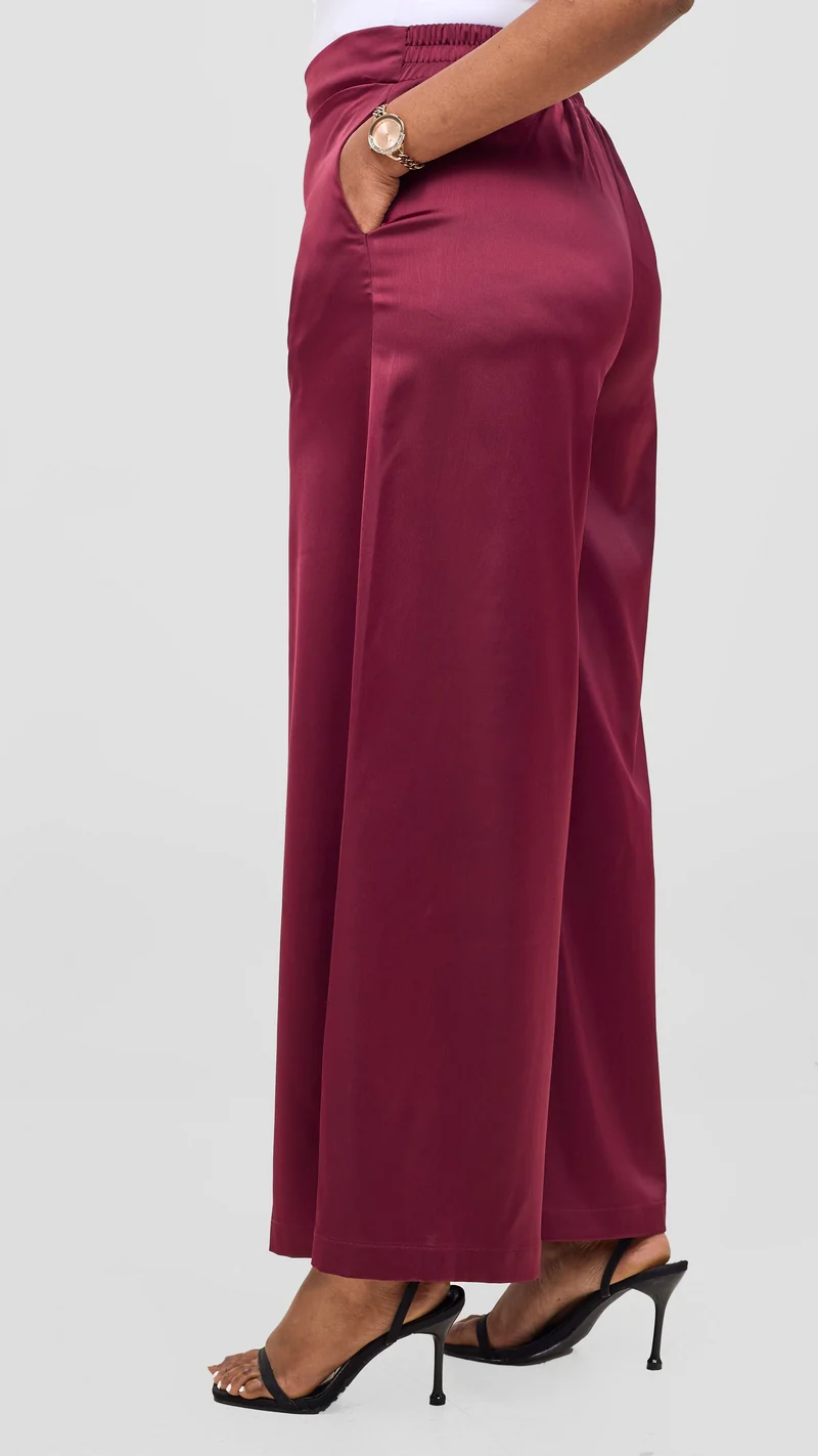 Vivo Iyana Wide Leg Pants - Maroon