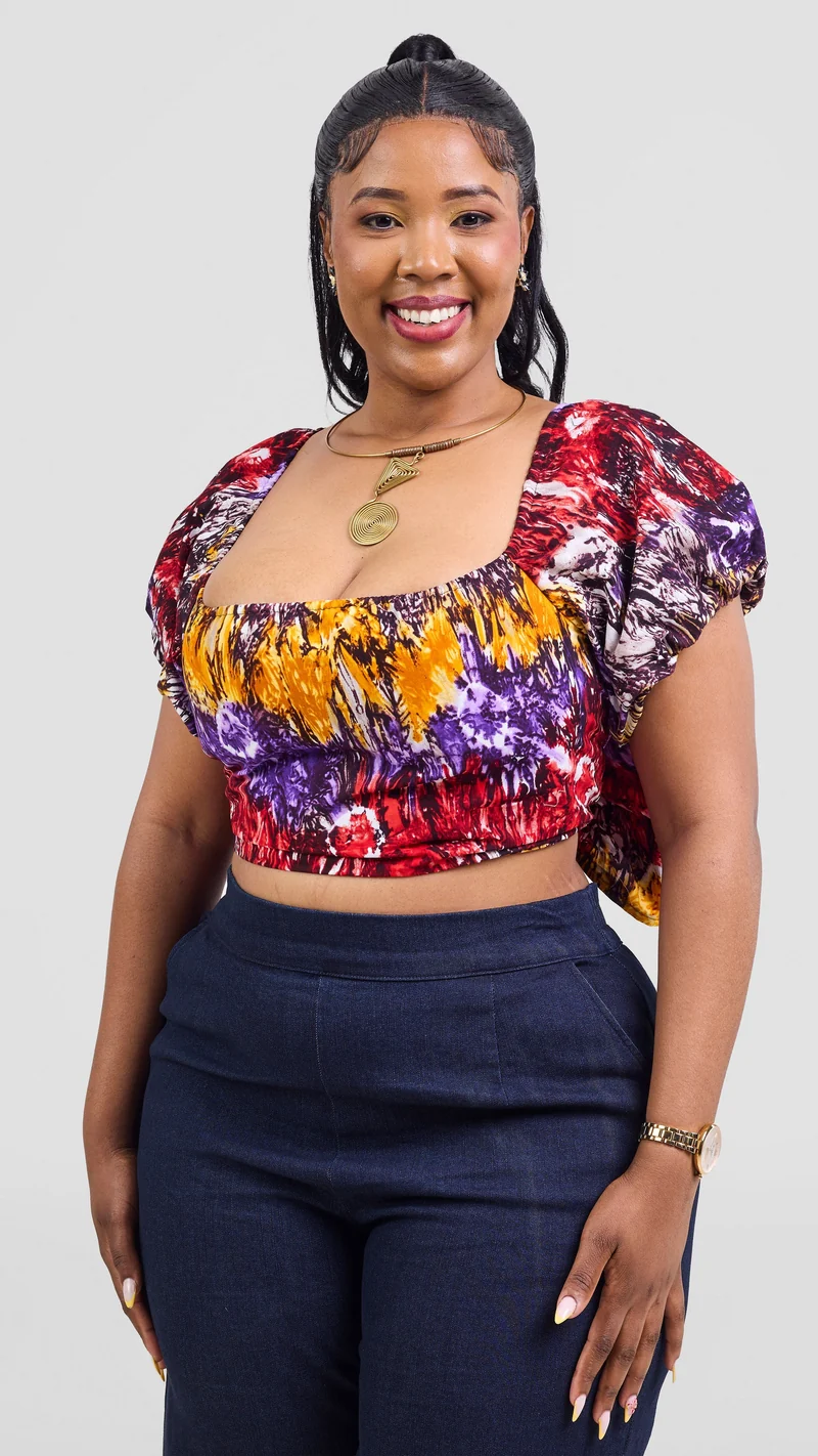 Safari Tafari Wrap Top - Mpiji Print
