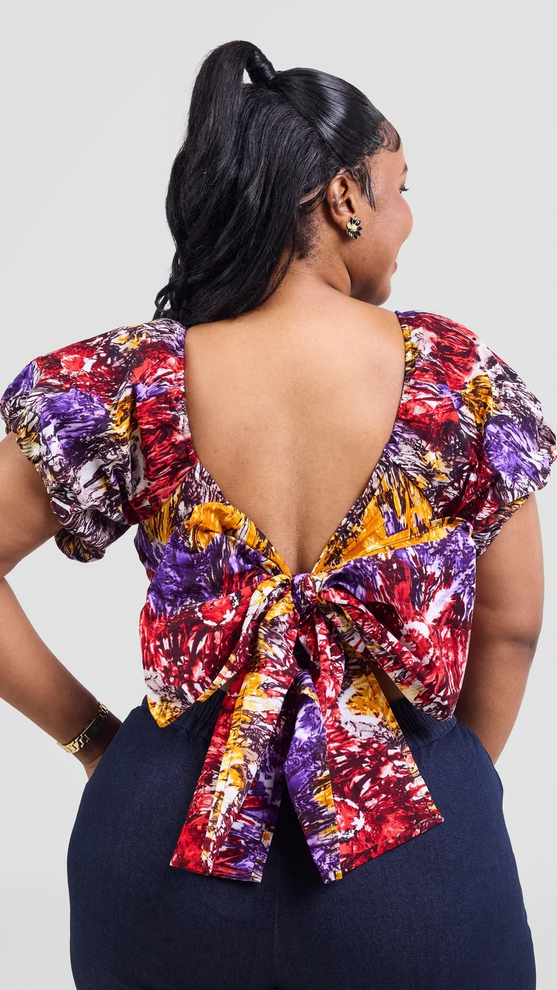 Safari Tafari Wrap Top - Mpiji Print