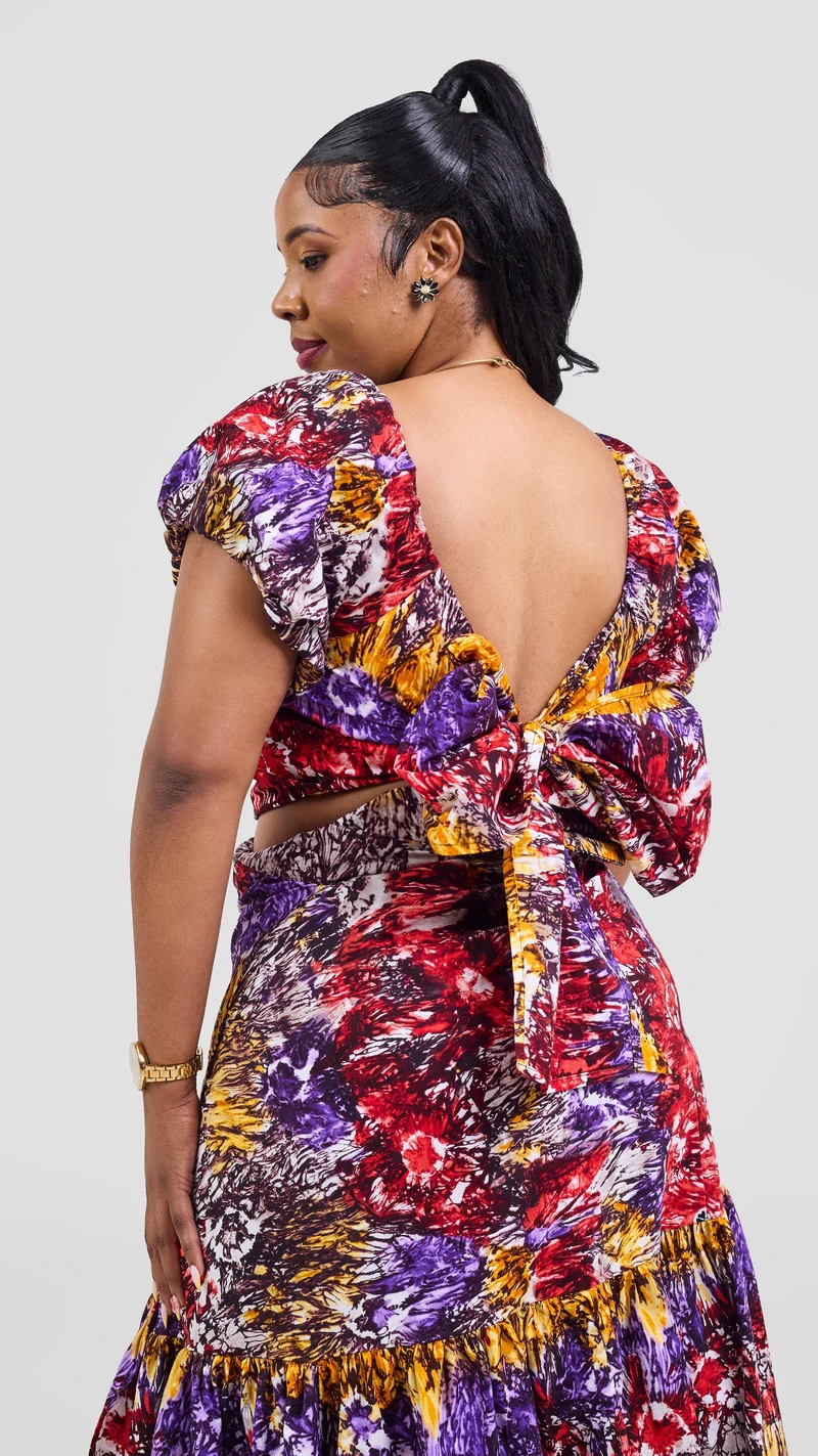 Safari Tafari Wrap Top - Mpiji Print