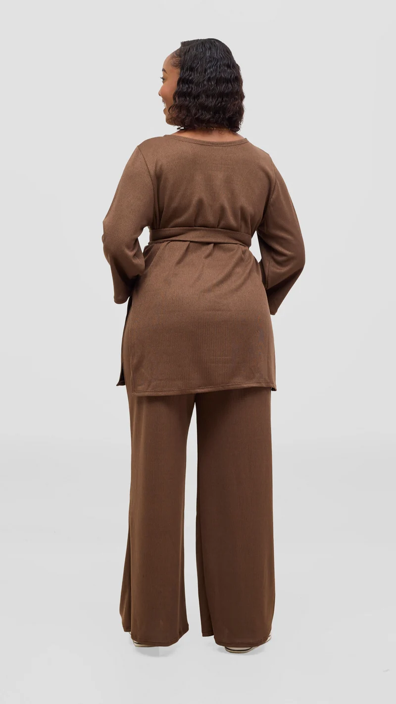Vivo Rema Straight Leg Pants - Brown