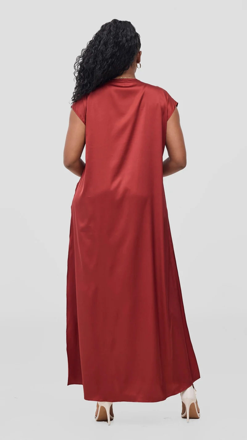 Vivo Chidii Drop Shoulder Kimono - Dark Red