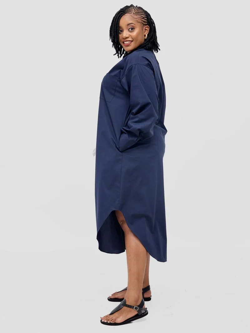 Safari by Vivo Mansi Bishop Sleeve Shacket - Navy