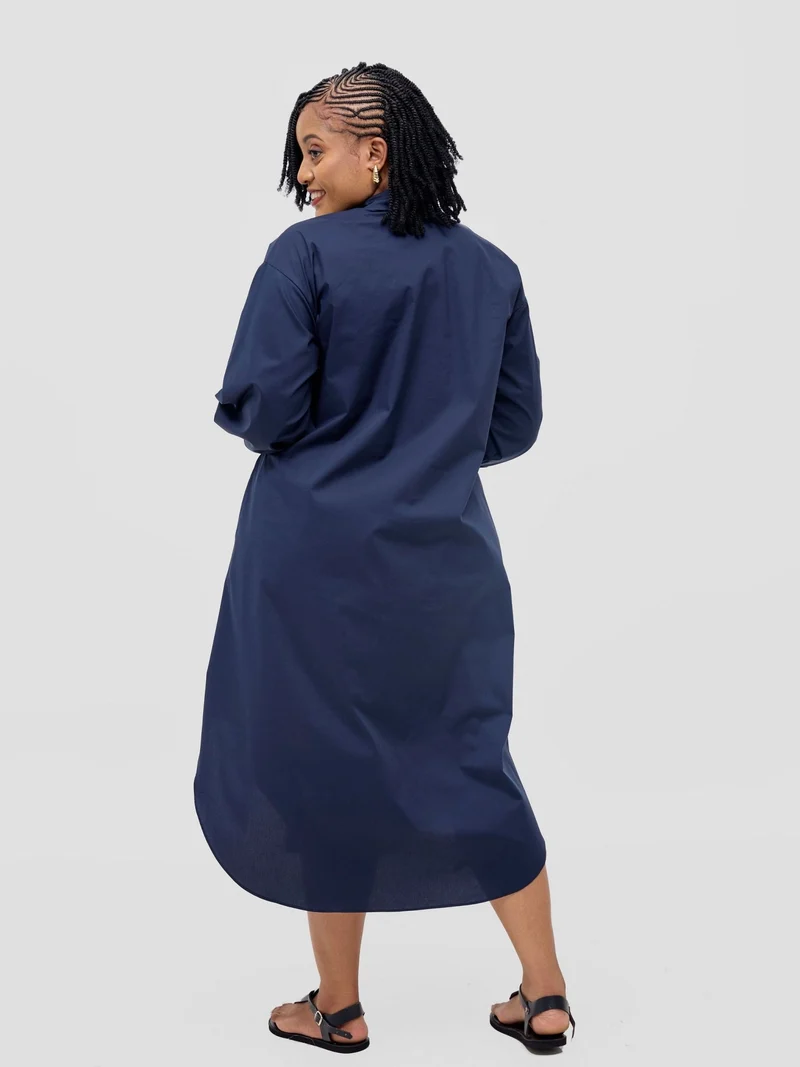 Safari by Vivo Mansi Bishop Sleeve Shacket - Navy