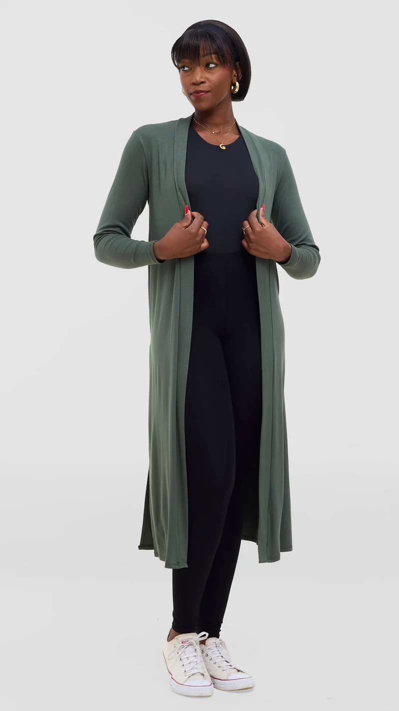Safari Long Sleeve Waterfall - Army Green