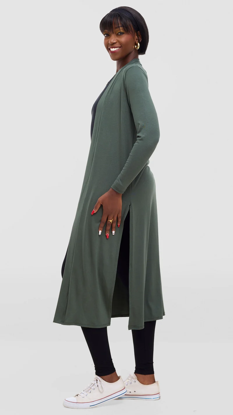 Safari Long Sleeve Waterfall - Army Green