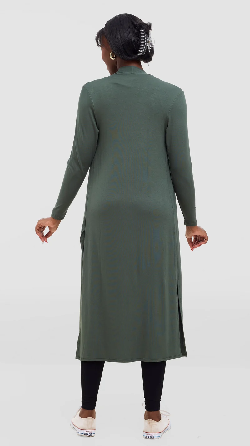 Safari Long Sleeve Waterfall - Army Green