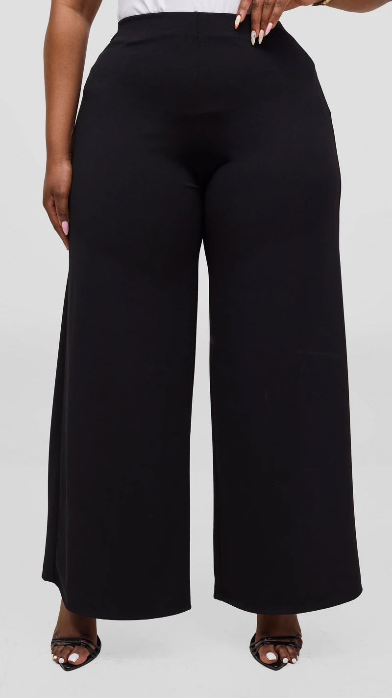 Vivo Dua Wide Leg Pants in Ponte - Black