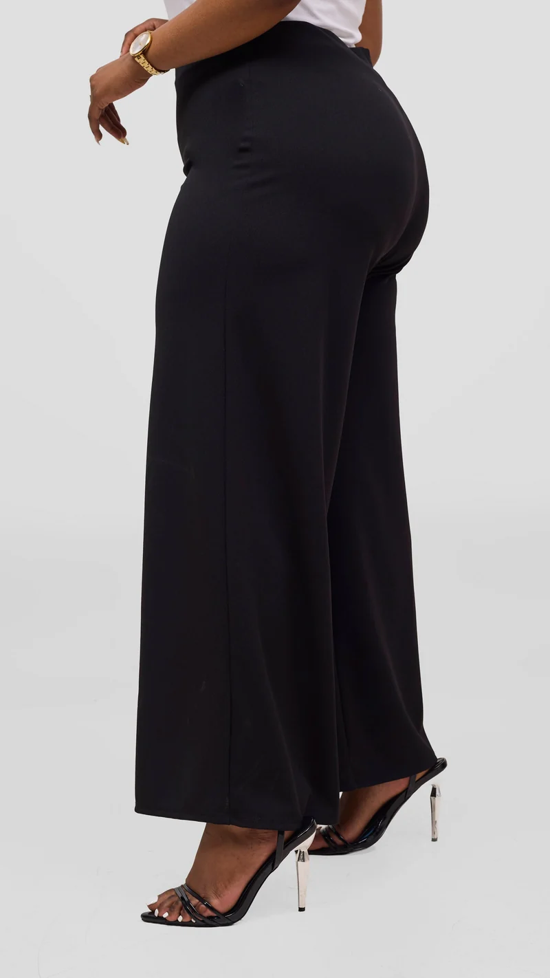 Vivo Dua Wide Leg Pants in Ponte - Black