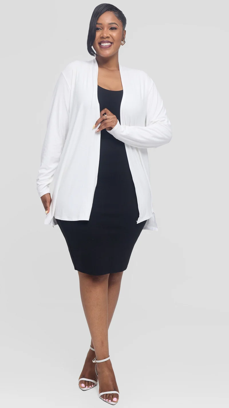 Vivo Basic Leila Short Waterfall in Jersey - White