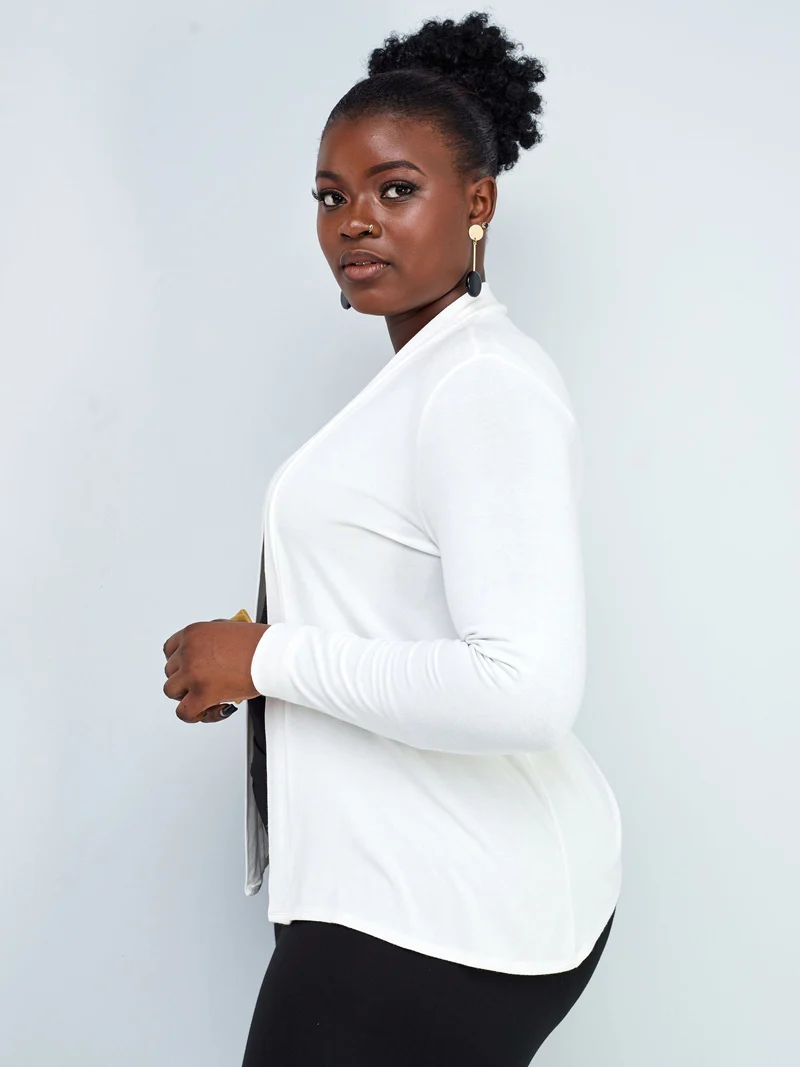 Vivo Basic Leila Short Waterfall in Jersey - White