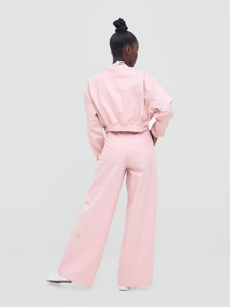 Zoya Nia Crop Bomber Jacket - Light Pink