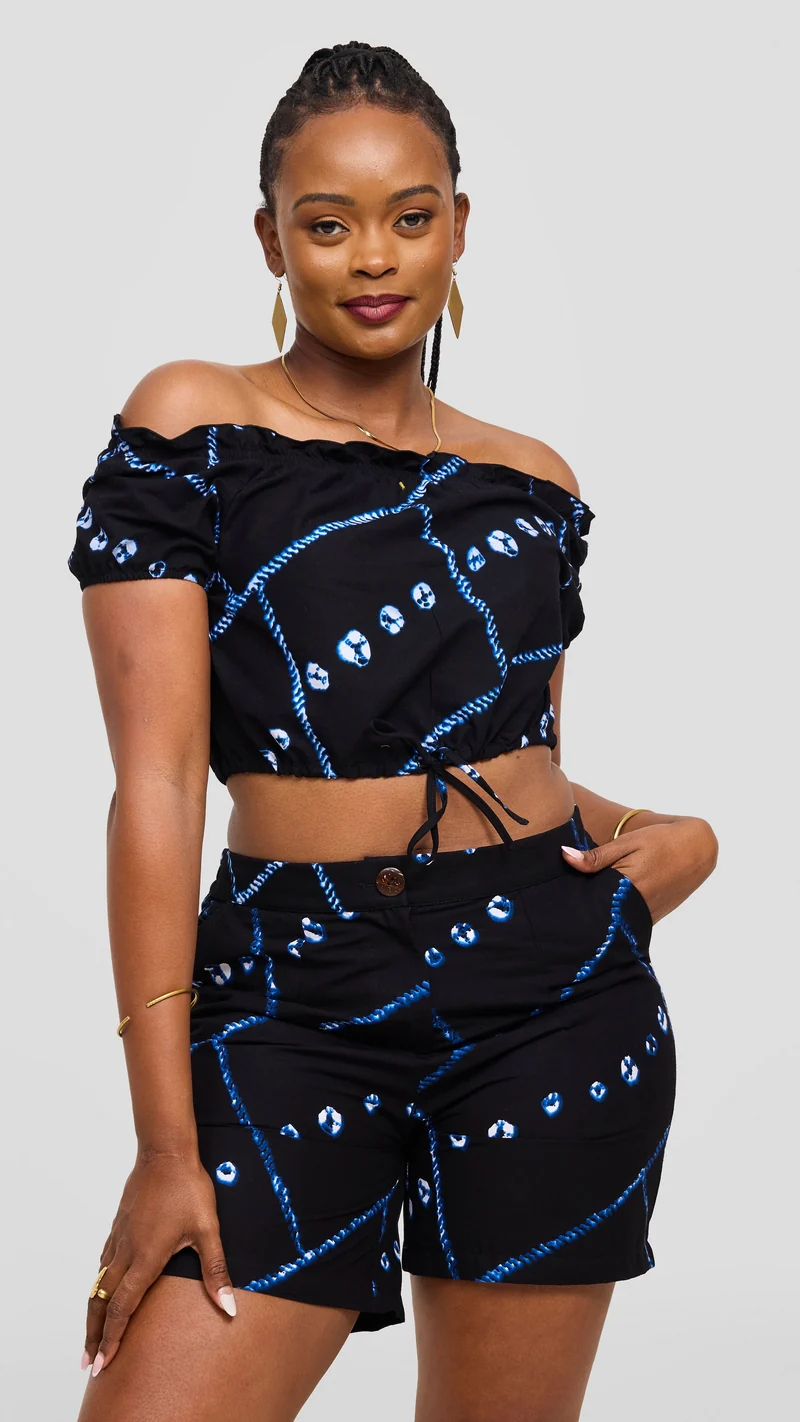 Safari Tafari Off Shoulder Crop Top - Dafi Print