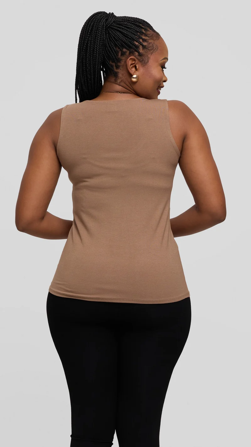 Vivo Everyday Tank Top in Jersey - Dark Taupe
