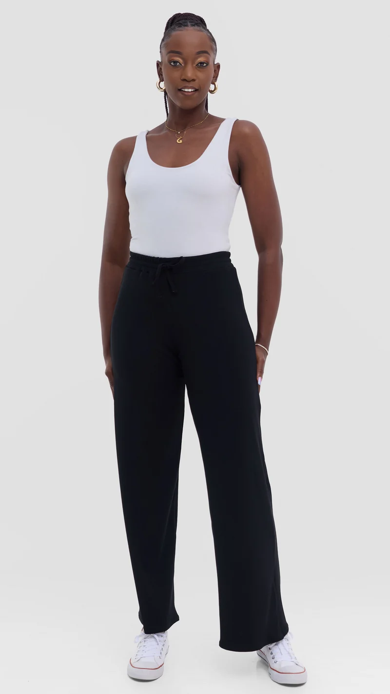 Vivo Studio Lounge Pants in Rib - Black