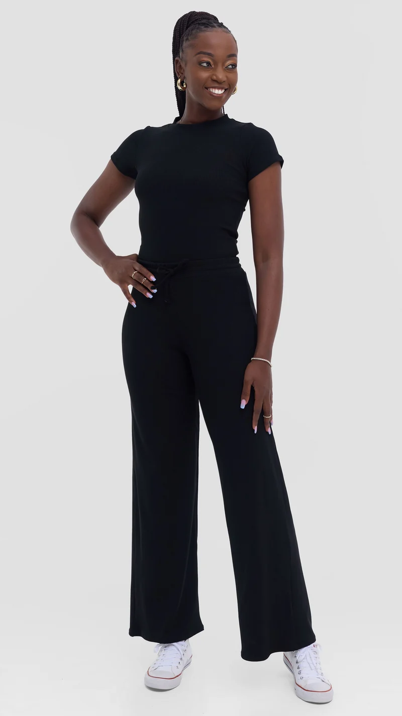 Vivo Studio Lounge Pants in Rib - Black
