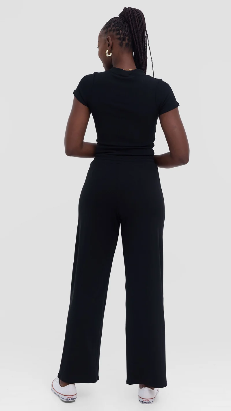 Vivo Studio Lounge Pants in Rib - Black