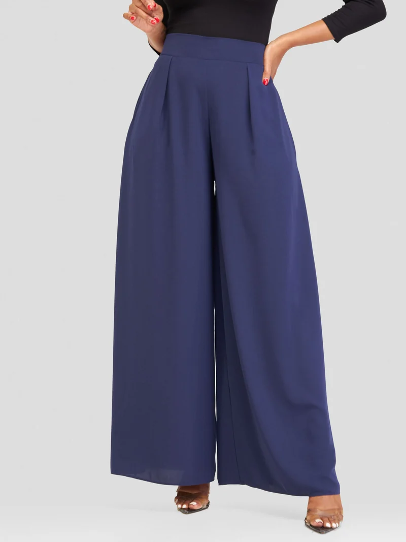 Vivo Basic Crepe Pants - Navy Blue