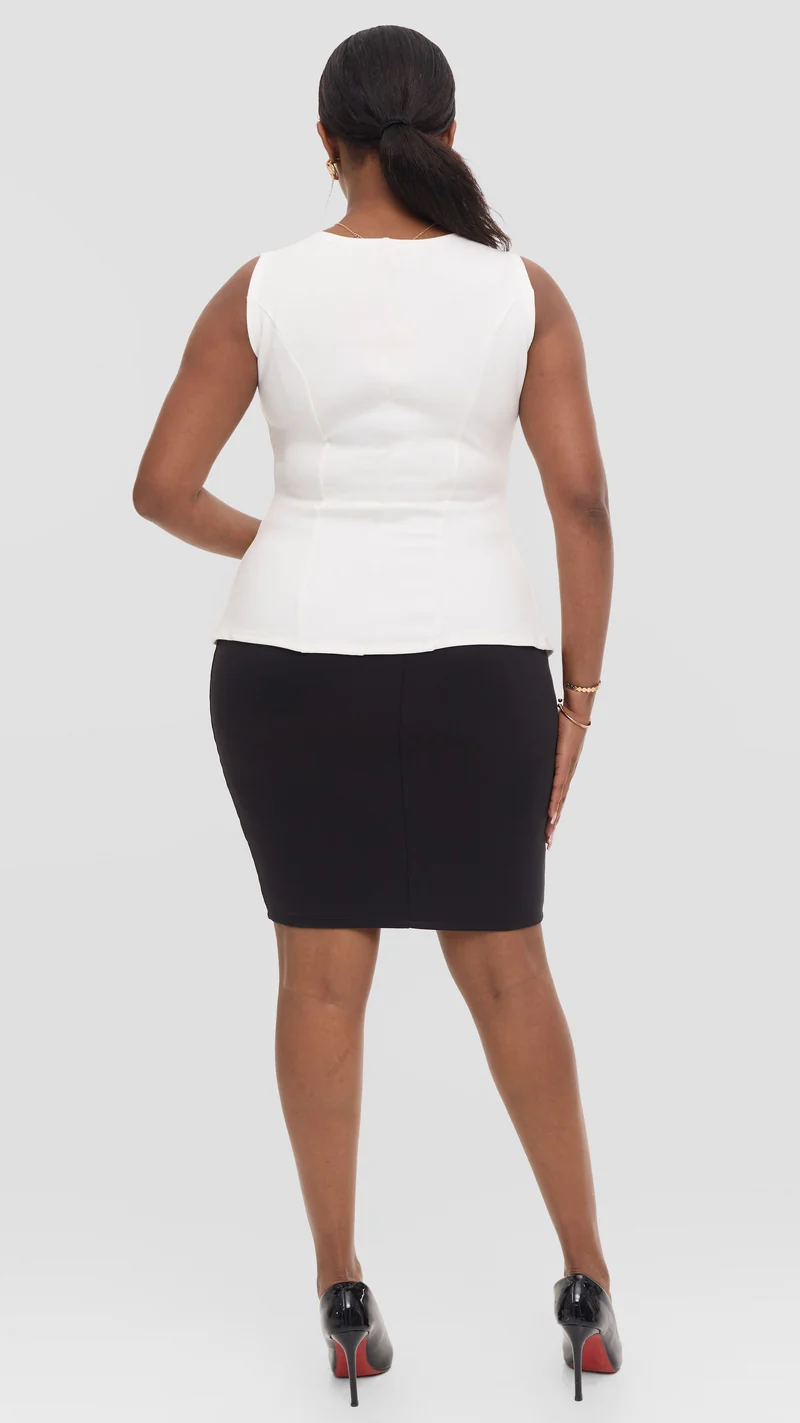 Vivo Sleeveless Vest in Ponte - White