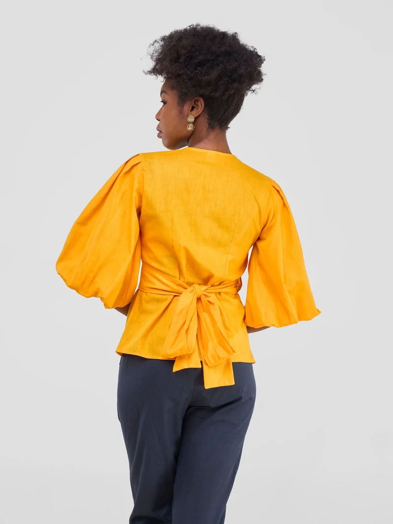 Safari by Vivo Savannah Wrap Top - Mustard