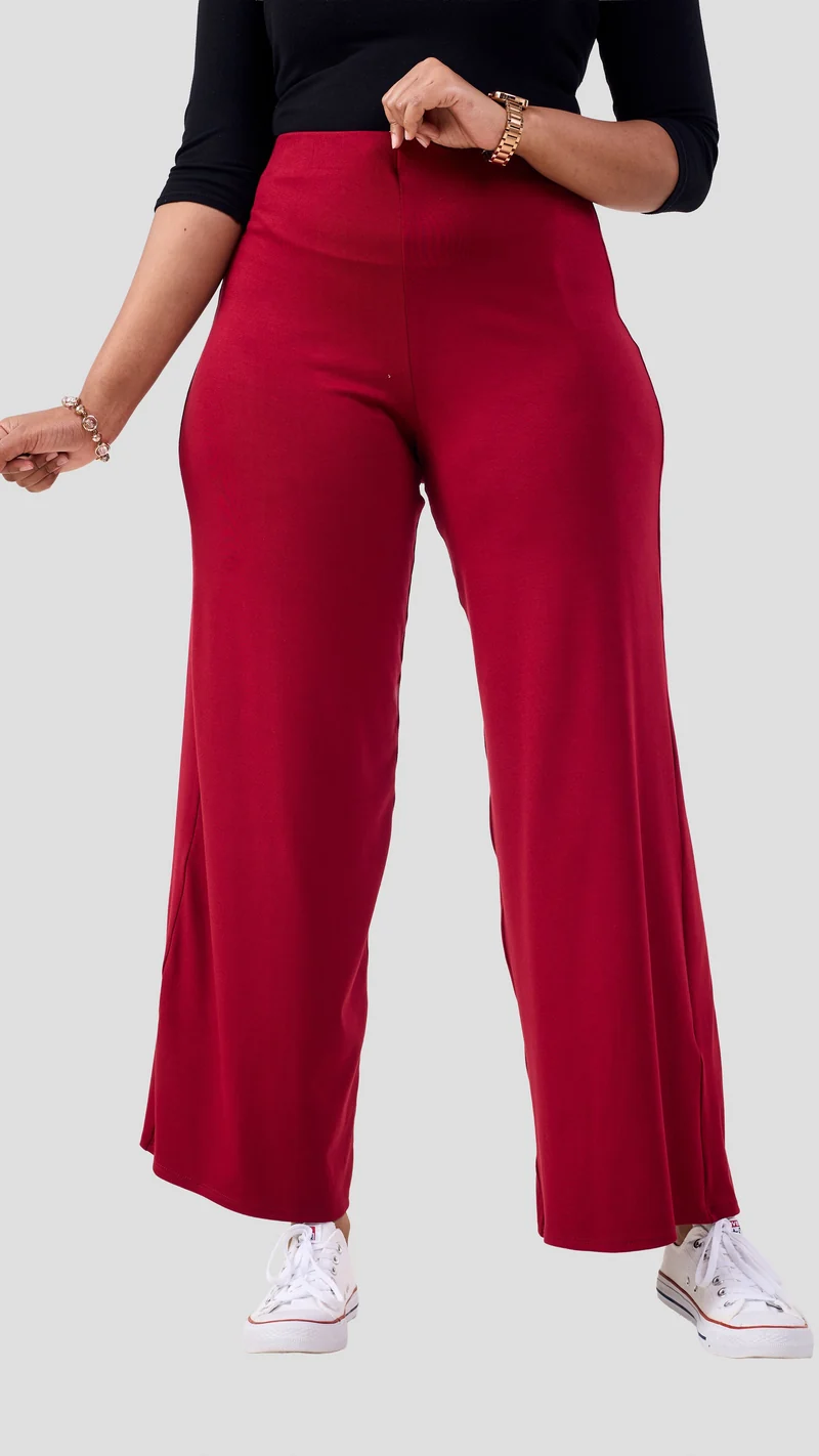 Vivo Chela Pants in Jersey - Dark Red