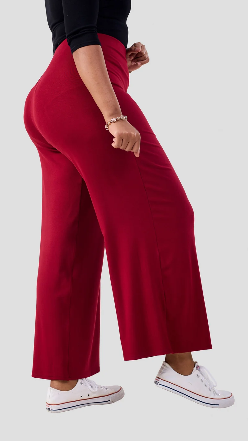 Vivo Chela Pants in Jersey - Dark Red