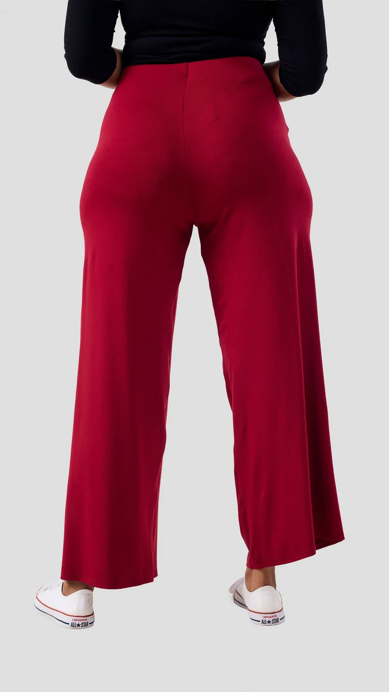 Vivo Chela Pants in Jersey - Dark Red