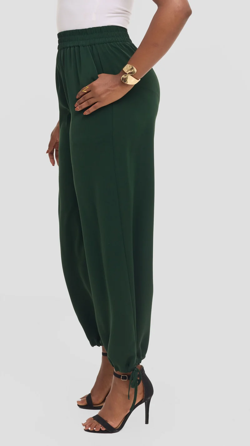 Vivo Liora Drawstring Pants - Dark Green