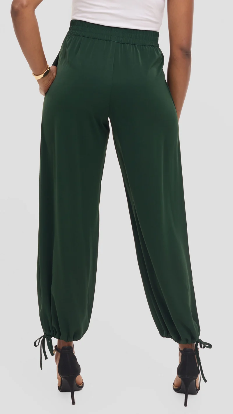 Vivo Liora Drawstring Pants - Dark Green
