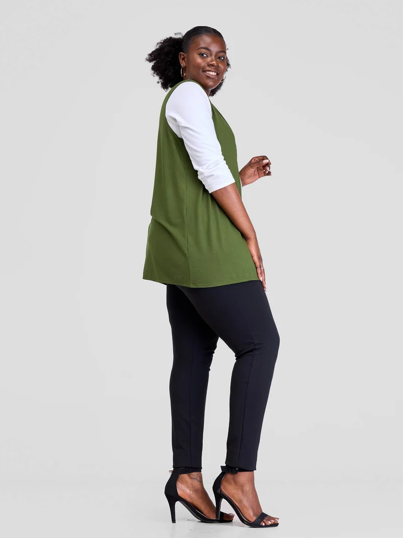 Vivo Everyday Sleeveless Waterfall in Jersey- Hunters Green