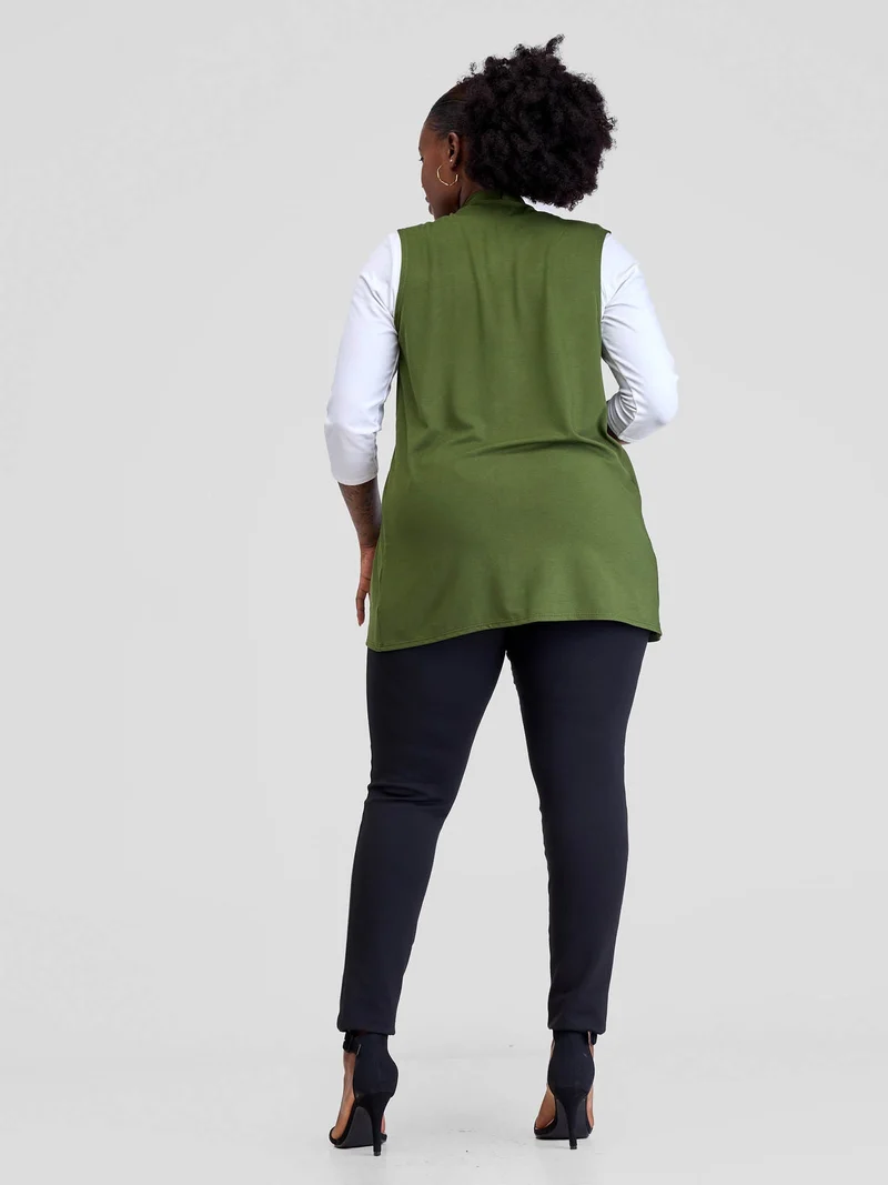 Vivo Everyday Sleeveless Waterfall in Jersey- Hunters Green