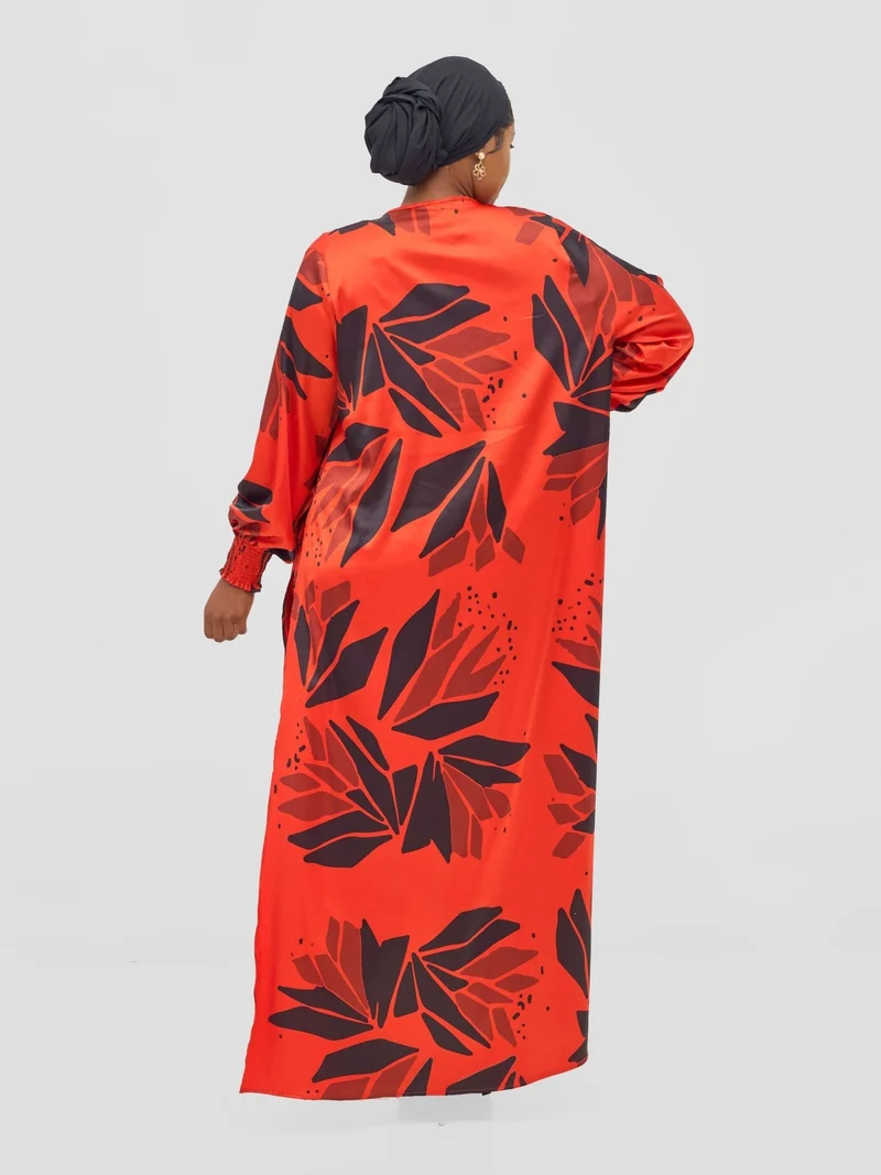 Vivo Ayah Kimono - Orange / Black Tullu Print