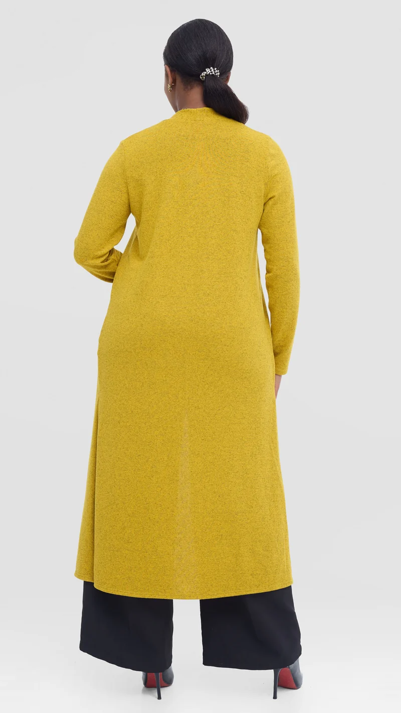 Vivo Long Sleeve Waterfall in Sweater - Mustard
