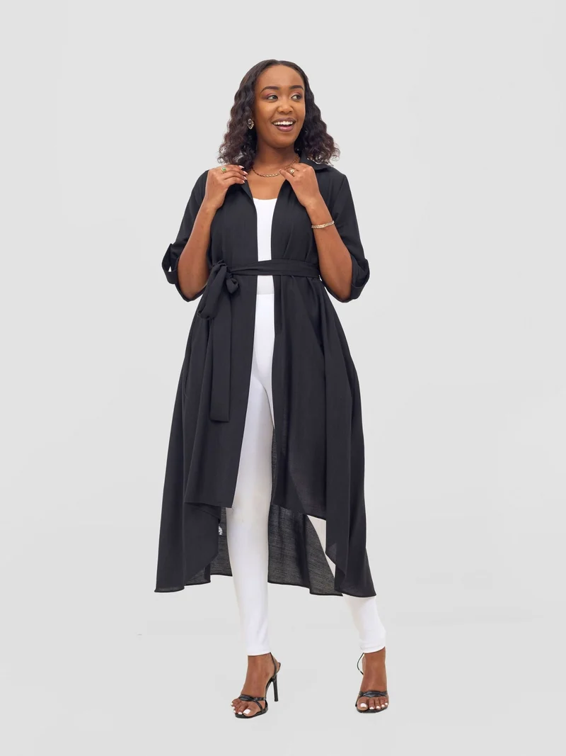 Vivo Ava 3/4 Sleeve Kimono - Black